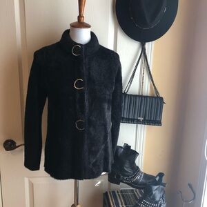 NWT Picadilly Canada faux fur metal button snap jacket